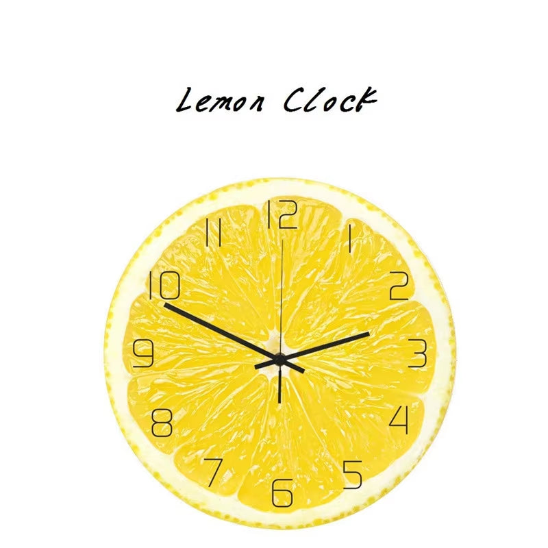 Fresh Fruit Lemon Wall Clock for Kitchen & Home Décor