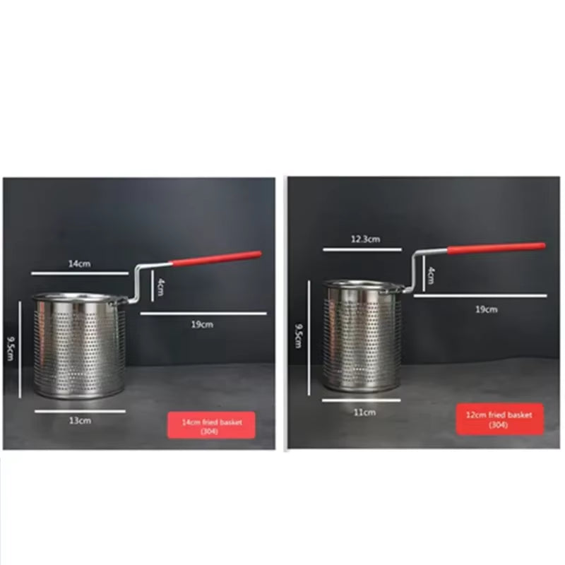 Stainless Steel Noodle Scoop with Long Handle for Boiling & Frying