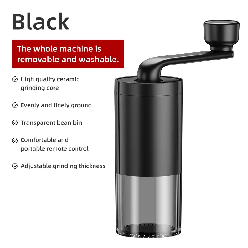 Portable Manual Coffee Grinder – Adjustable Hand Crank Bean Grinder for Home & Travel
