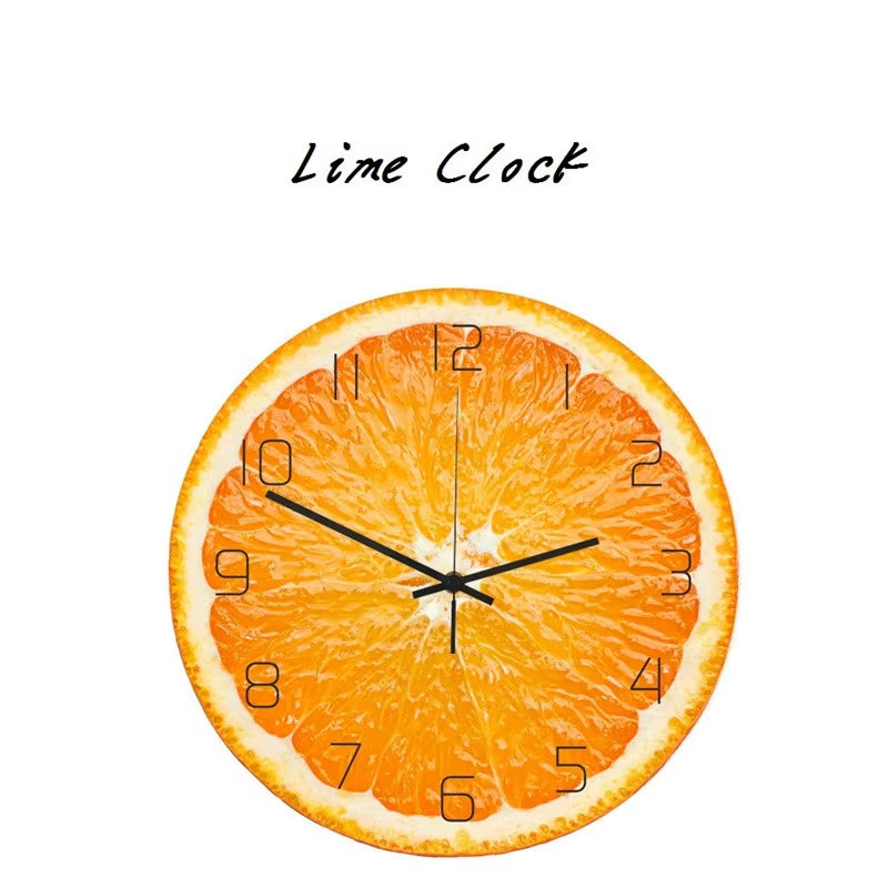 Fresh Fruit Lemon Wall Clock for Kitchen & Home Décor
