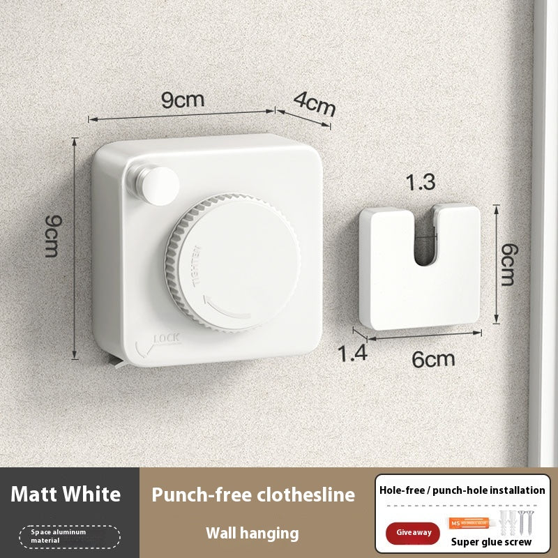 Wall-Mounted Retractable Clothesline – Telescopic Rust-Proof Anti-Sag Laundry Wire for Indoor/Outdoor Drying