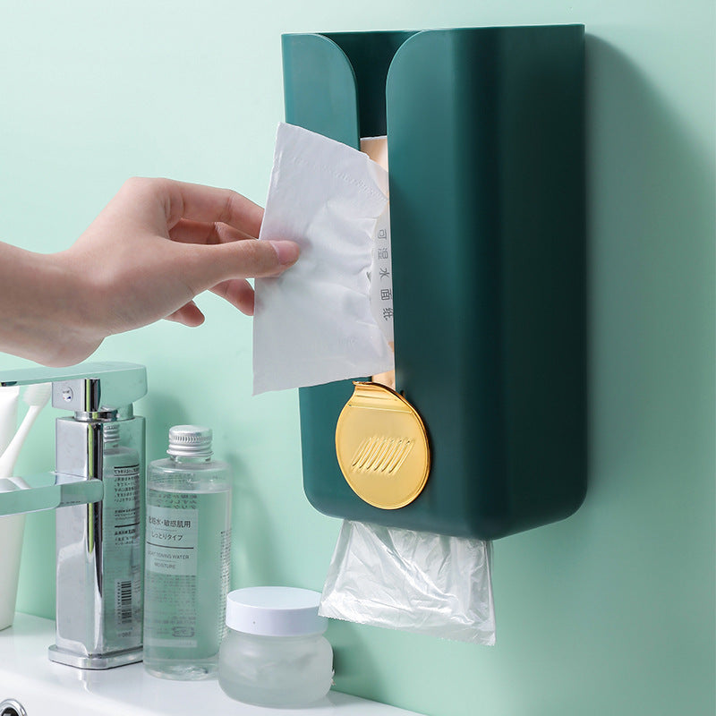 Wall-Mounted Tissue Box Creative Garbage Bag Pumping Paper