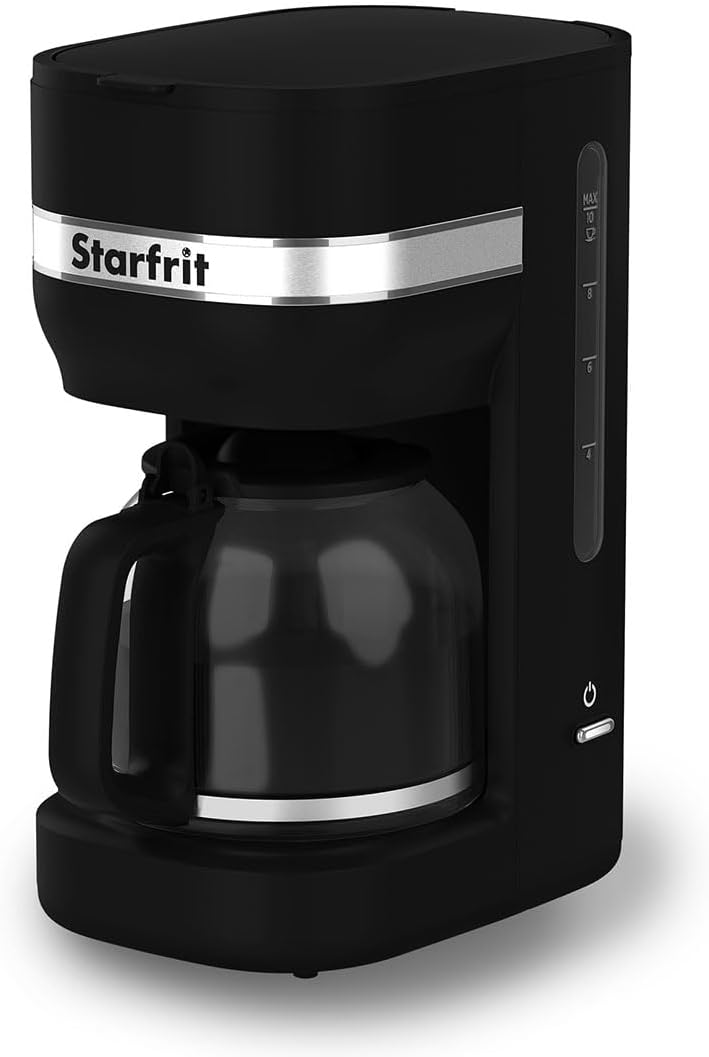 Premium 10-Cup Coffee Maker – 900W, Easy Clean, Reusable Filter, Black