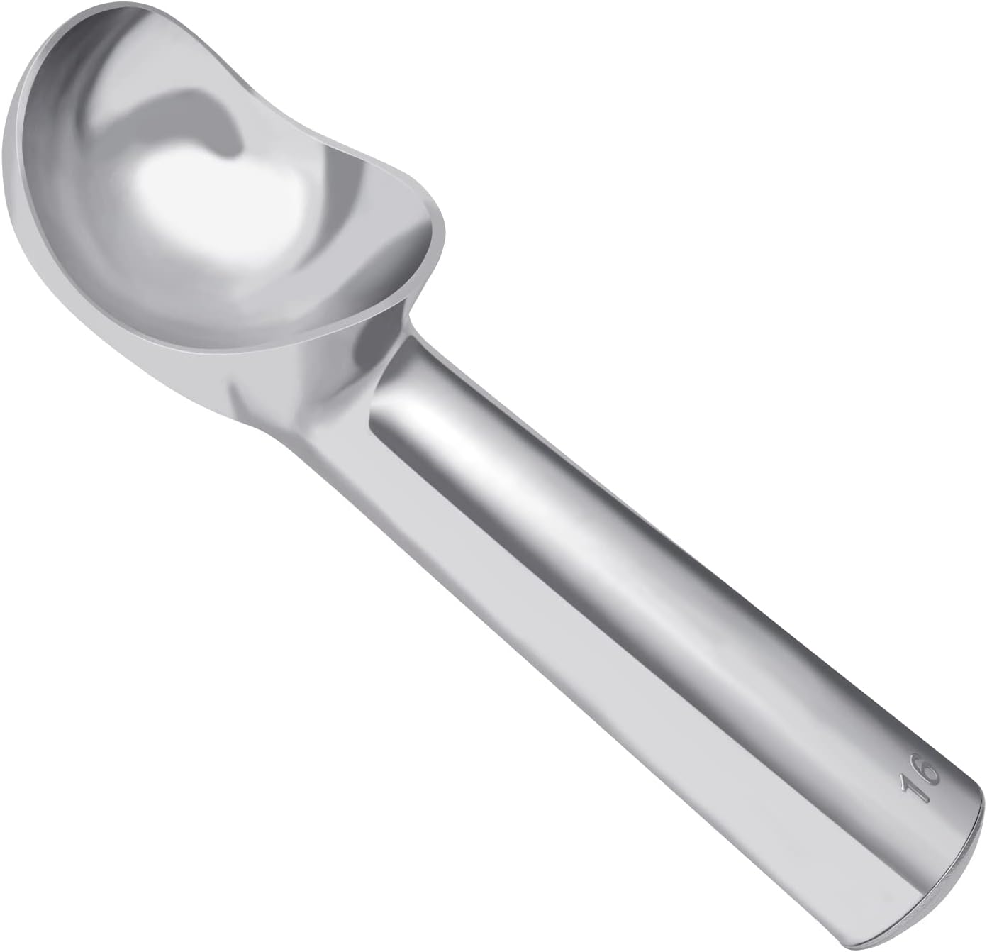 Large Ice Cream Scoop 7 Inches Nonstick Anti-Freeze Metal Ice Cream Scooper Spoon One Piece Aluminum Design, Bright Silver