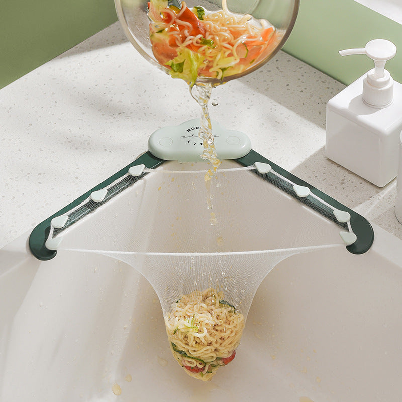 Kitchen Sink Drain Strainer – Cloud-Shape Rack with Disposable Filter Mesh Bags