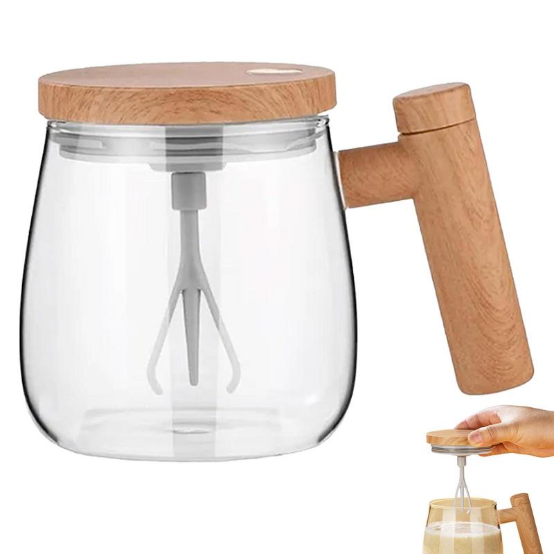 Automatic Mixing Coffee Mug – 400ML Glass Cup