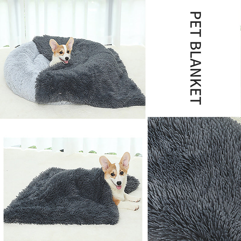 Plush Dog Bed Mat with Removable Cover