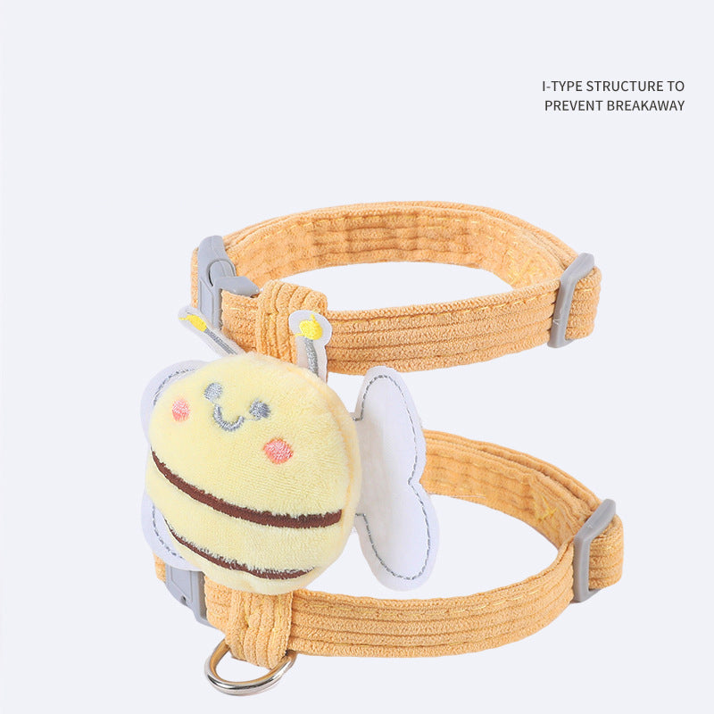 Escape-Proof Cat Harness & Leash Set – Adjustable Bee Plaid Harness for Cats