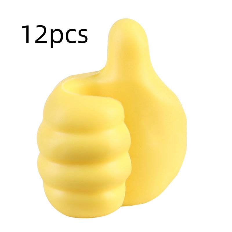 Multifunctional Thumb-Style Wall Clip Holder for Cables and Small Items