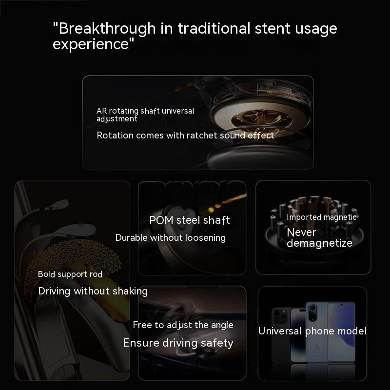 Magnetic Dashboard Phone Holder for Car – Foldable All-Metal Mount