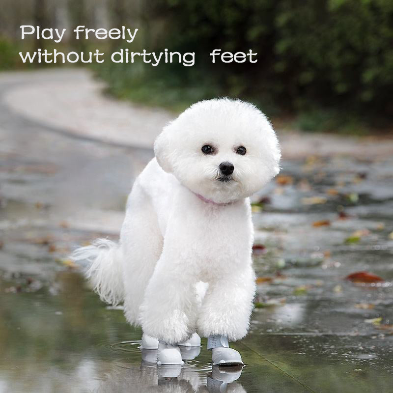 Waterproof Dog Rain Boots – Non-Slip Silicone Pet Shoes (4-Pack)