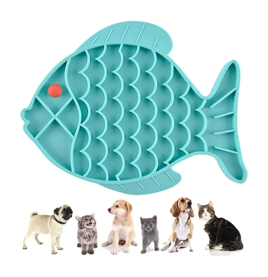 Silicone Lick Mat for Pet Dogs Slow Food Plate Rice Bowl for Small Medium Dog anti Gulping Choking Feeder Puppy Treat Dispenser