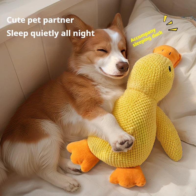 Soft Plush Duck Chew Toy for Puppies – Squeaky Comfort Toy