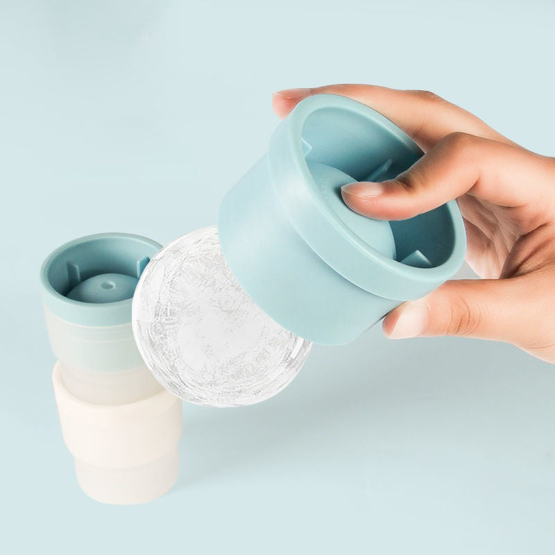 Silicone Freezer Press Sphere Ice Ball Maker Mold, Slow Melting round Ice Cube Maker for Whiskey and Bourbon Silicone Ice Cube Tray