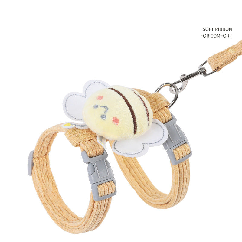 Escape-Proof Cat Harness & Leash Set – Adjustable Bee Plaid Harness for Cats