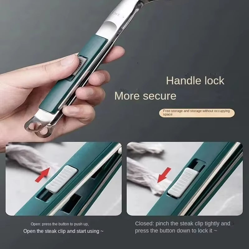 Stainless Steel Grill Clamp, Multifunctional Spatula Tongs Spatula Tongs for Grilling Frying Barbecue Spatula Clip BBQ Tongs Frying Fish Spatula Clip Bread Household Kitchen Tool