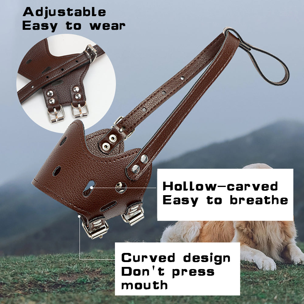 Comfort Leather Dog Muzzle – Adjustable & Breathable