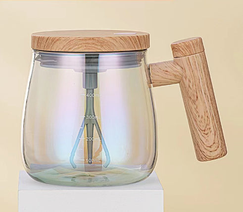 Automatic Mixing Coffee Mug – 400ML Glass Cup