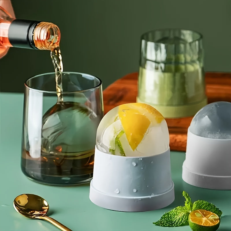 Silicone Freezer Press Sphere Ice Ball Maker Mold, Slow Melting round Ice Cube Maker for Whiskey and Bourbon Silicone Ice Cube Tray