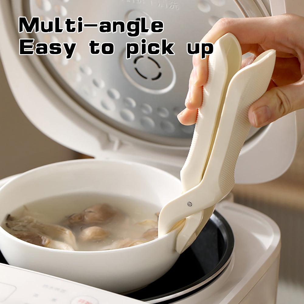 Silicone Non-Slip Pot & Plate Gripper – Anti-Scalding Stainless Steel Tongs