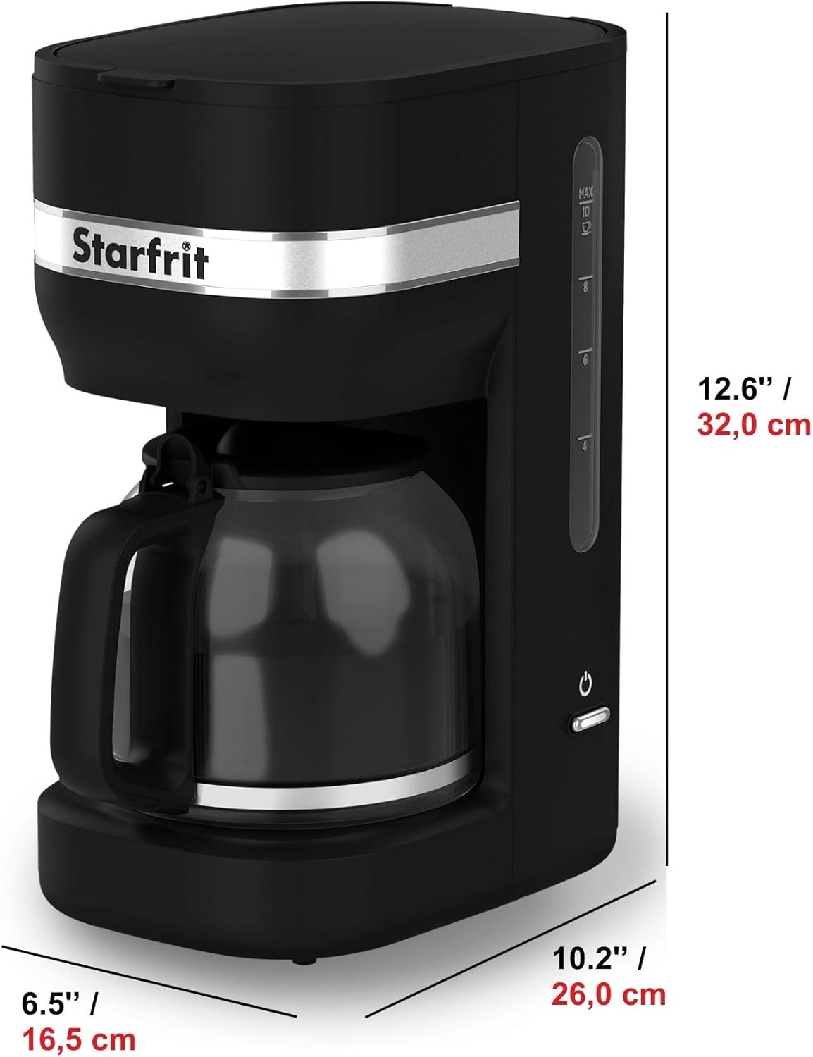 Premium 10-Cup Coffee Maker – 900W, Easy Clean, Reusable Filter, Black