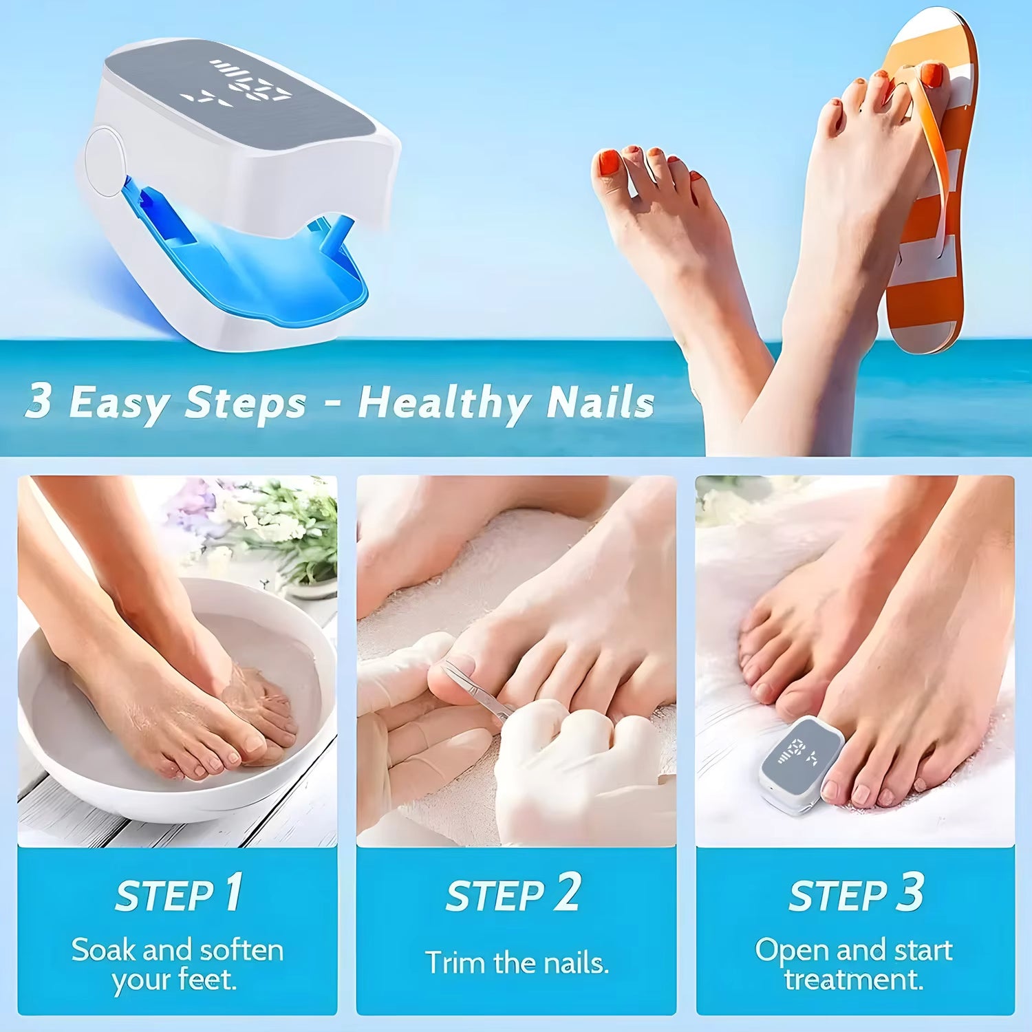 Rechargeable LED Nail Fungus Treatment Device