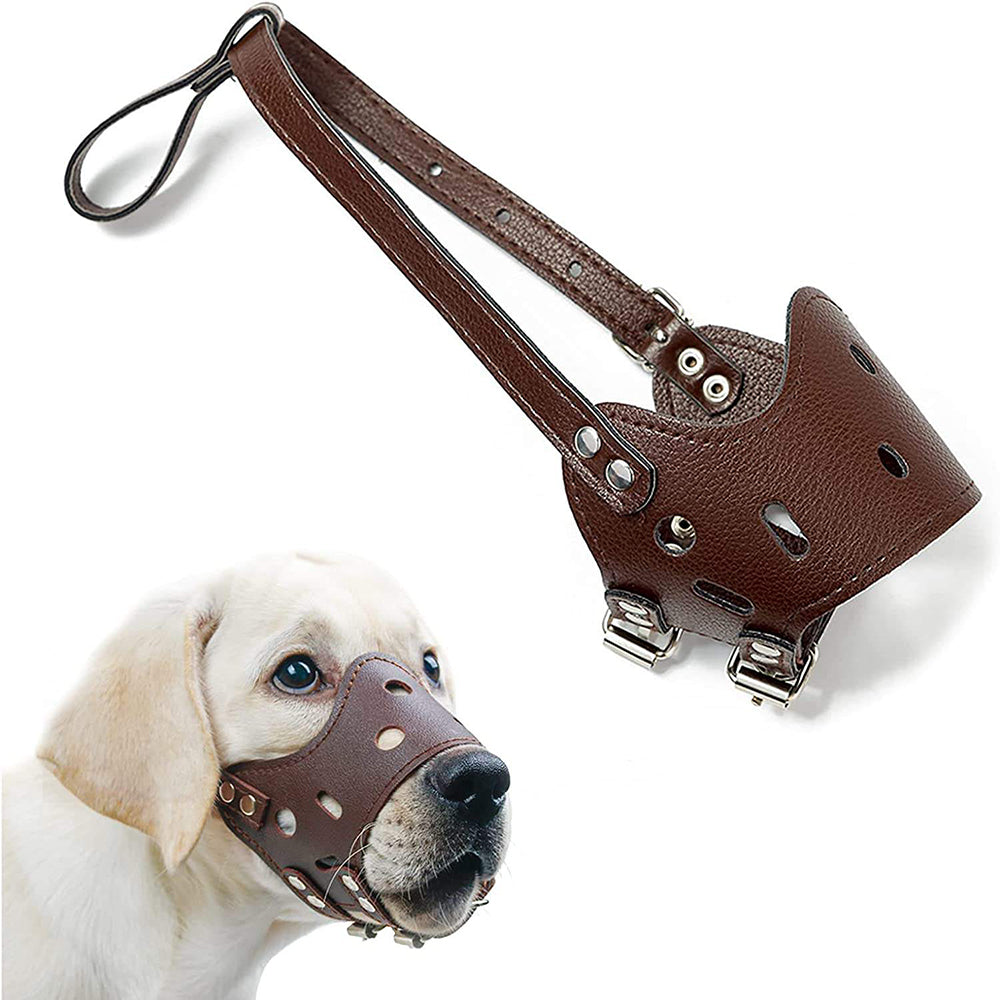 Comfort Leather Dog Muzzle – Adjustable & Breathable