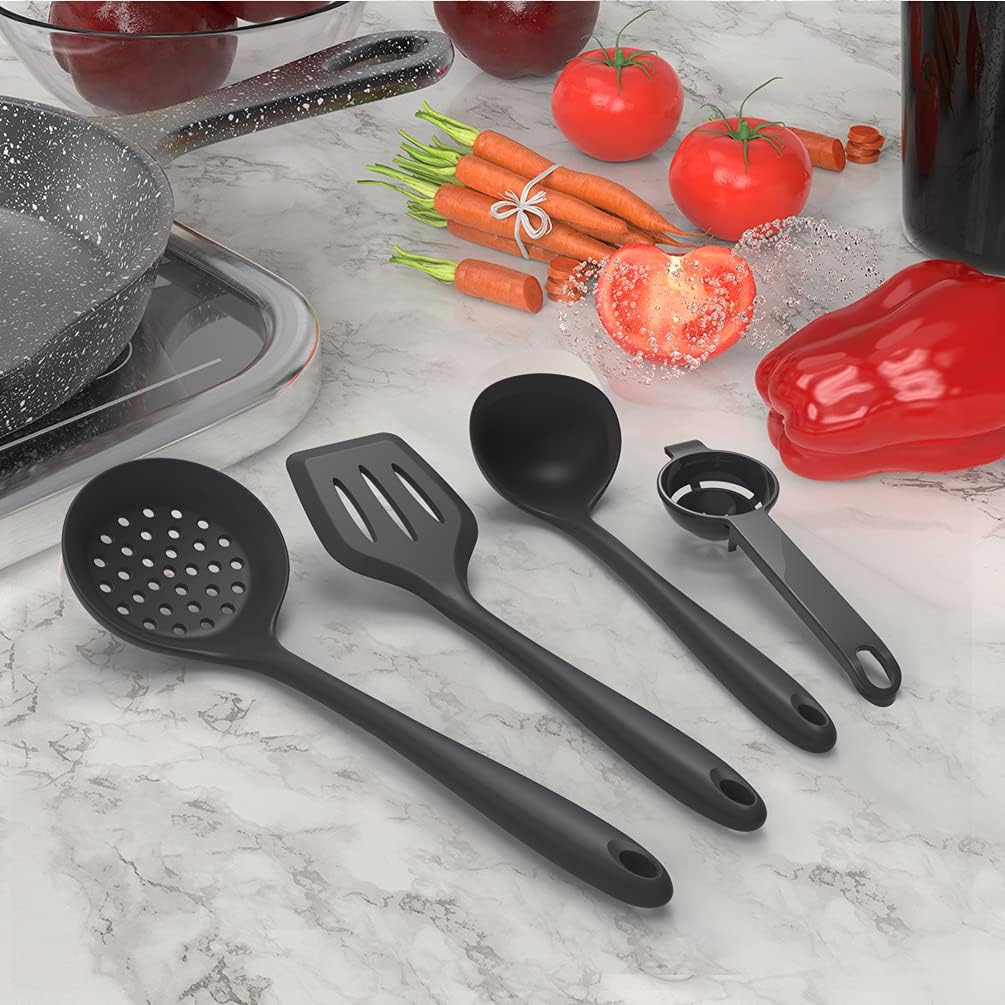 Nonstick-Safe Silicone Utensils Set – 446°F Heat Resistant, Dishwasher Safe, BPA-Free