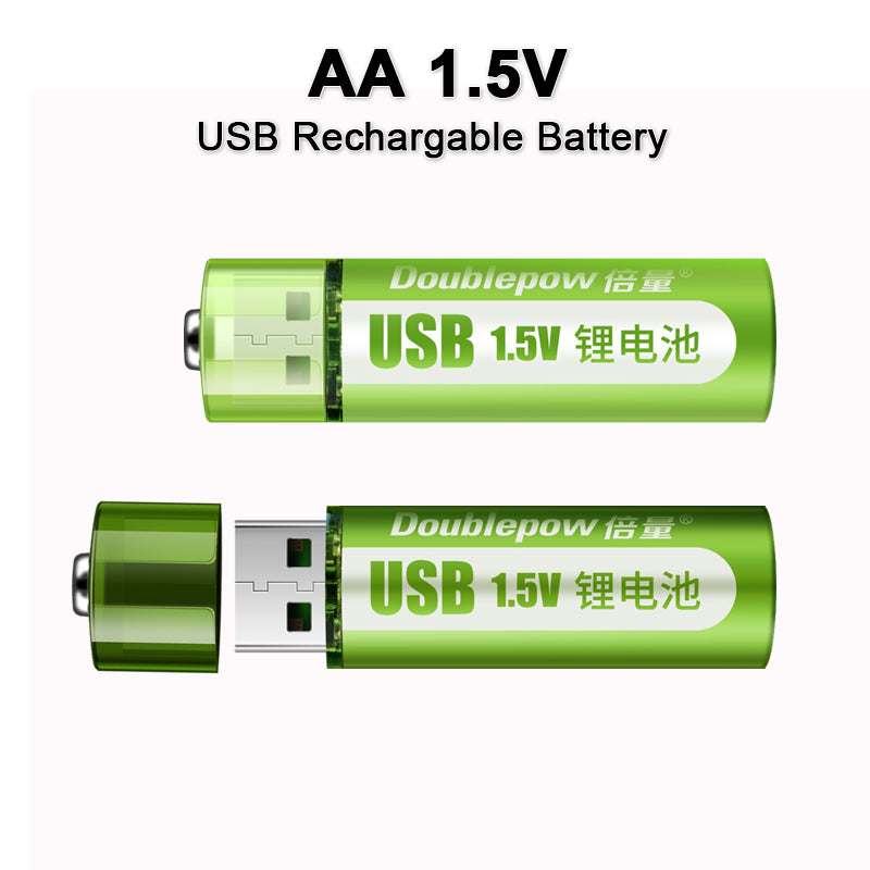 USB Rechargeable AA & AAA Lithium Batteries – 1.5V Constant Voltage