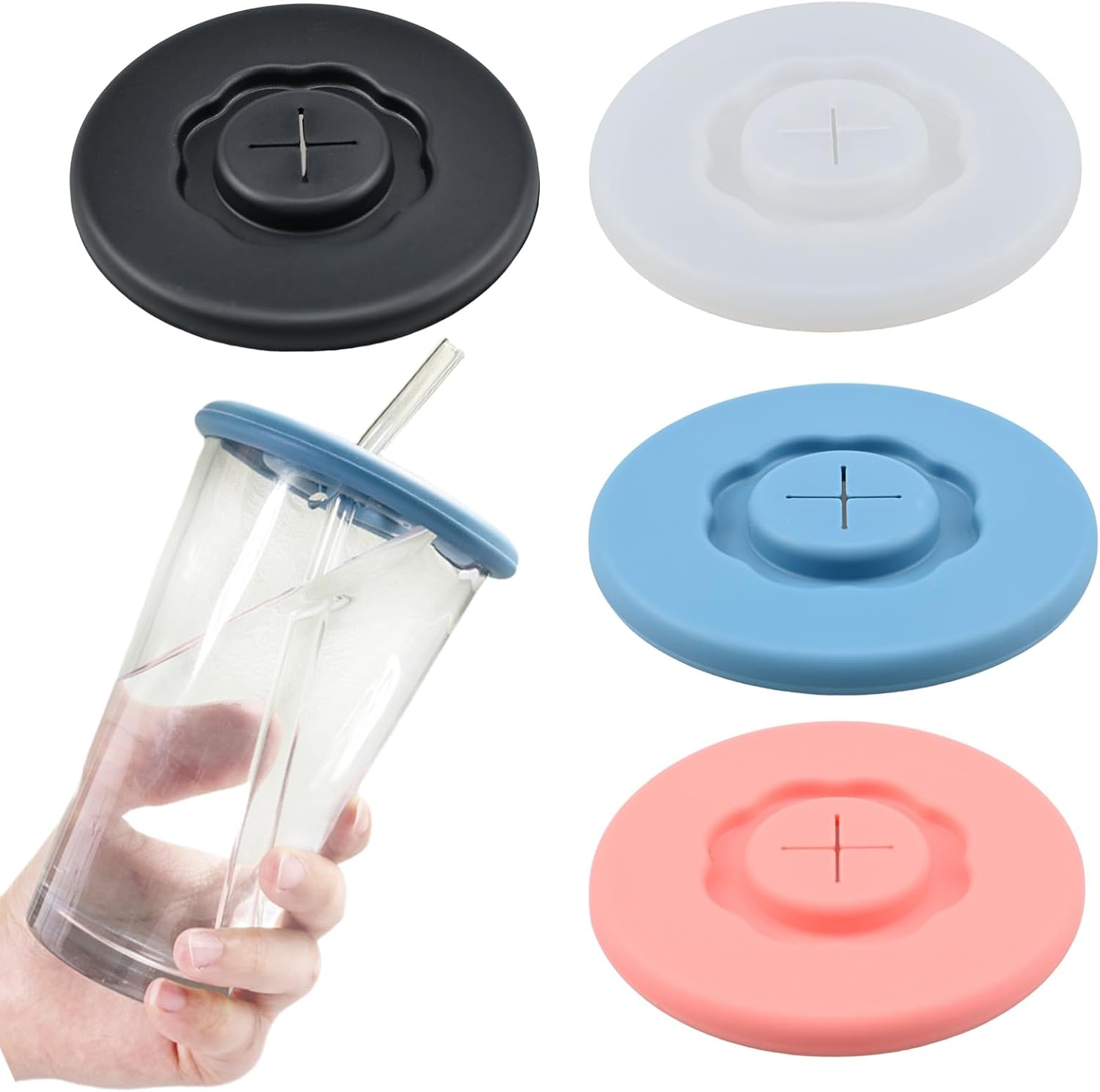Silicone Drink Cup Lids – Universal Fit, 4 Colors