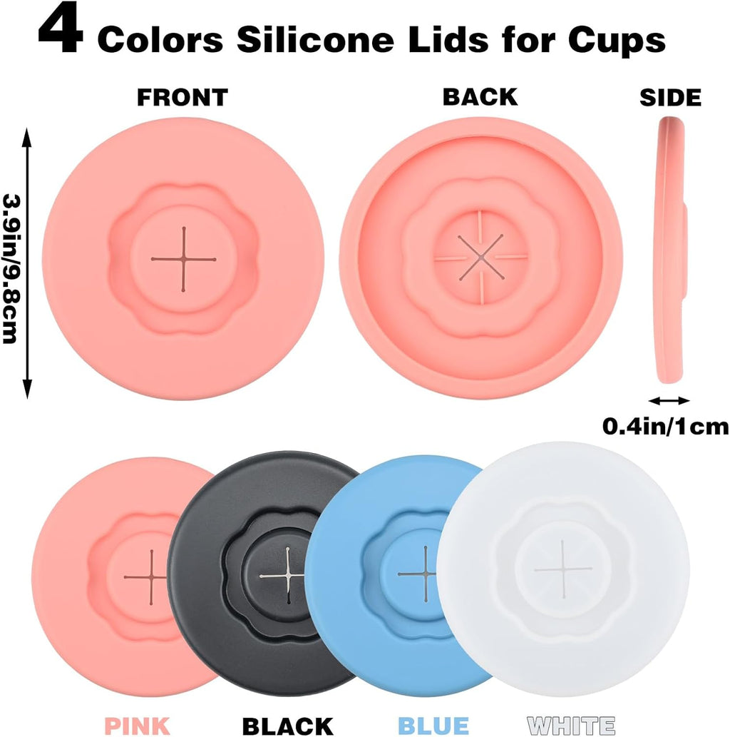 Silicone Drink Cup Lids – Universal Fit, 4 Colors
