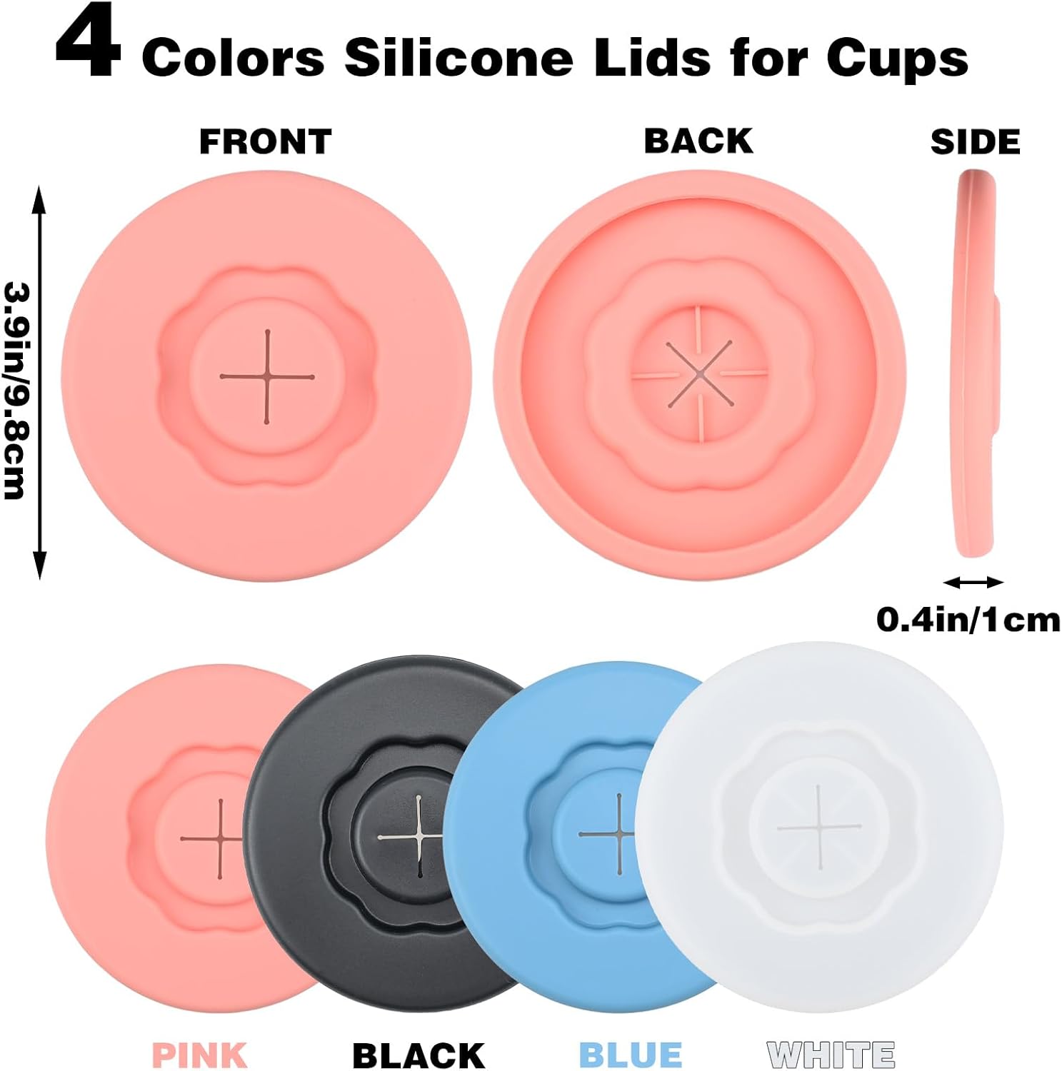 Silicone Drink Cup Lids – Universal Fit, 4 Colors