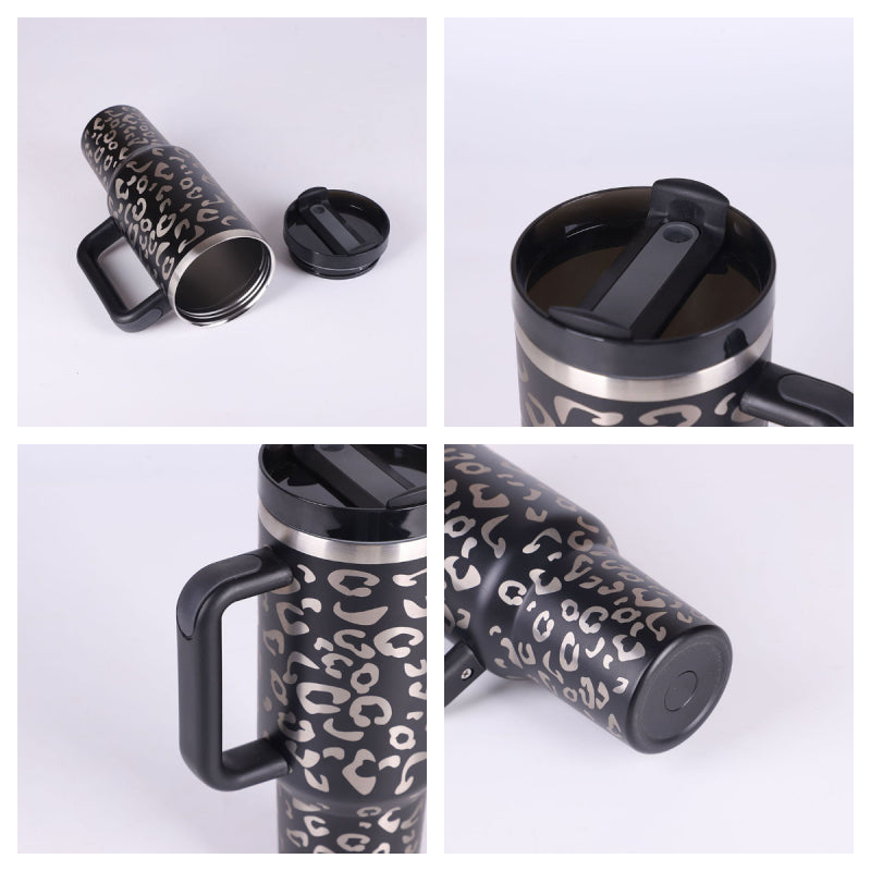 Premium 40oz Insulated Tumbler with Handle & Straw – Stainless Steel Vacuum Mug for Travel & Gifting