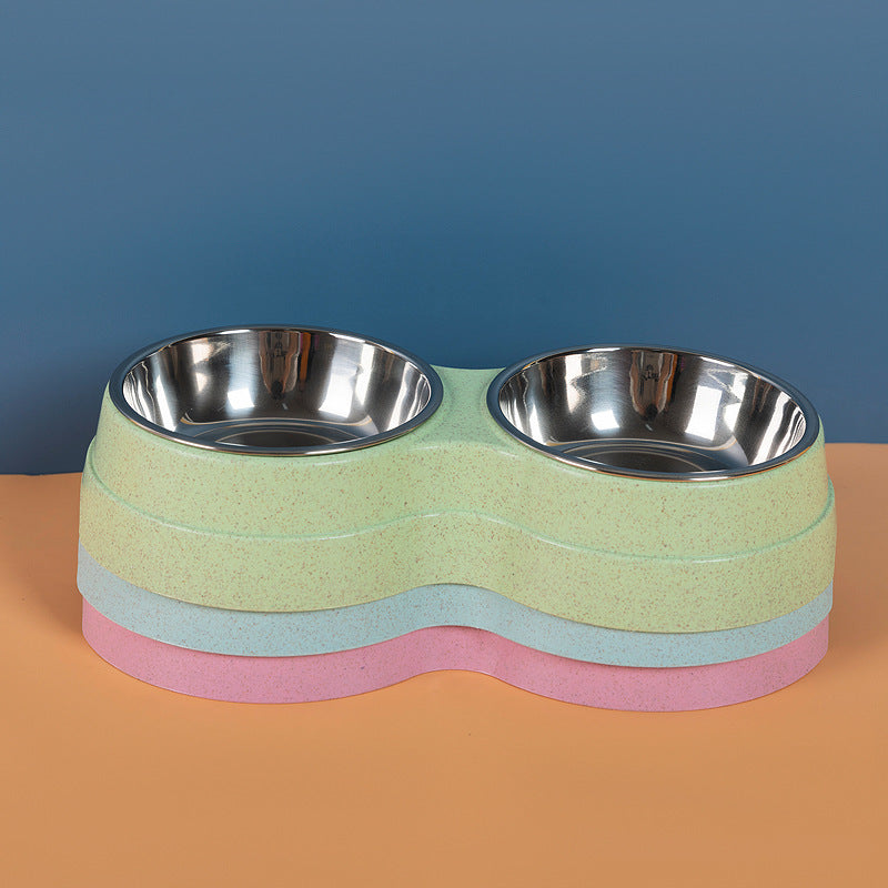 Stainless Steel Double Pet Feeding Bowls for Dogs and Cats