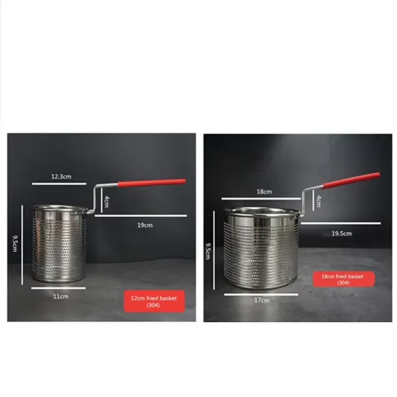 Stainless Steel Noodle Scoop with Long Handle for Boiling & Frying