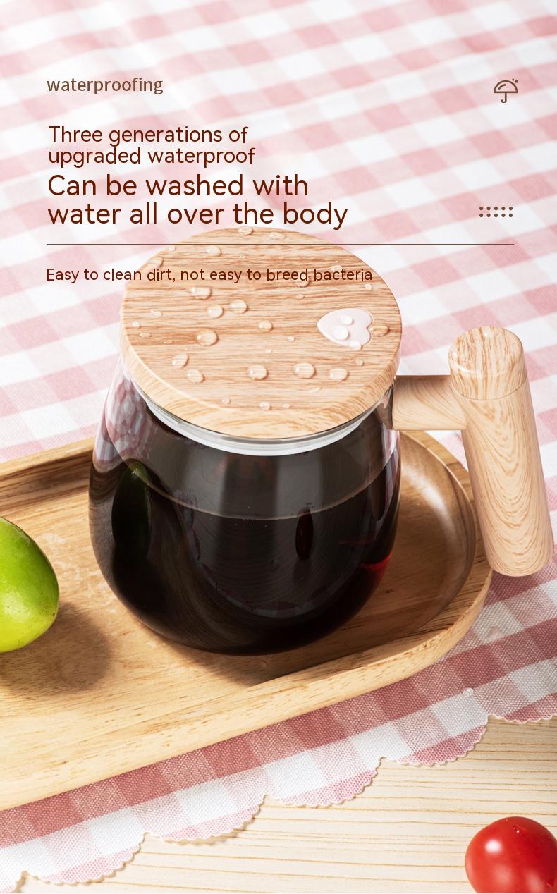 Automatic Mixing Coffee Mug – 400ML Glass Cup