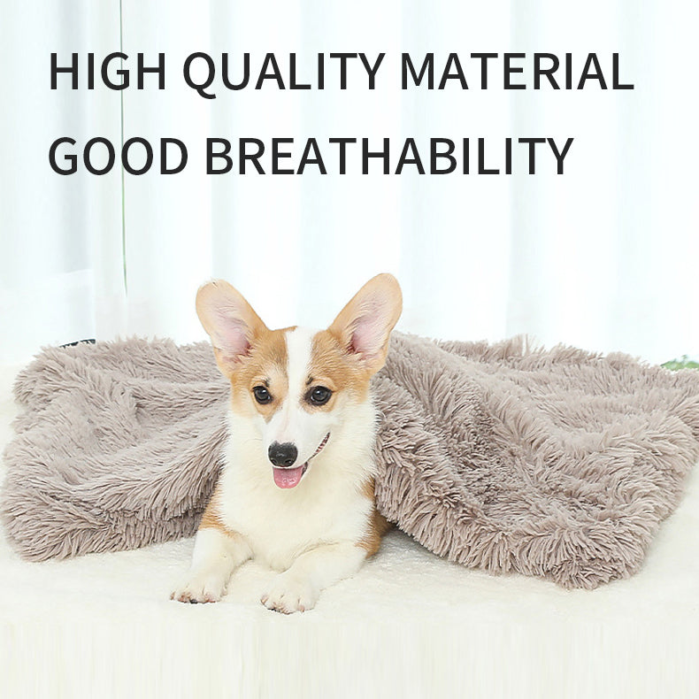 Plush Dog Bed Mat with Removable Cover