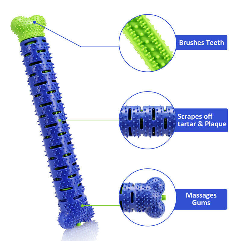 Silicone Dog Chew Toothbrush Toy – Molar Cleaning & Dental Care Stick