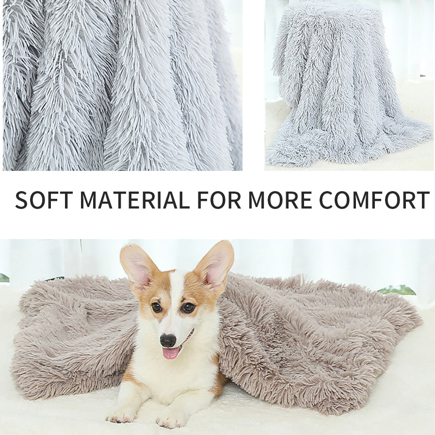 Plush Dog Bed Mat with Removable Cover