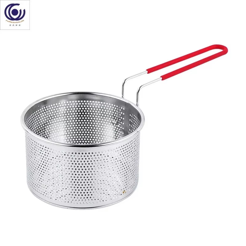 Stainless Steel Noodle Scoop with Long Handle for Boiling & Frying