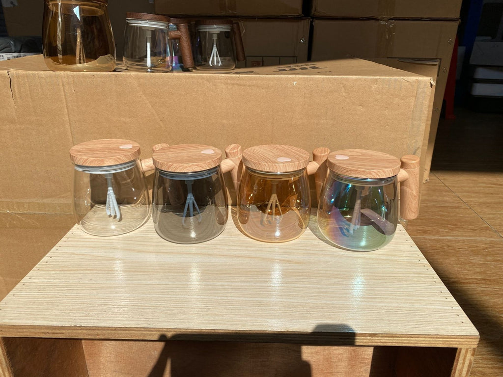 Automatic Mixing Coffee Mug – 400ML Glass Cup