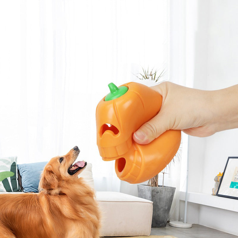 Pumpkin Treat Dispensing Puzzle Dog Toy