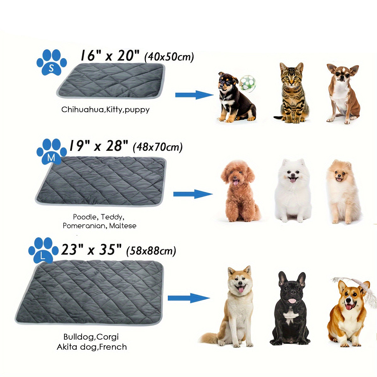 Self-Heating Non-Slip Pet Bed Mat
