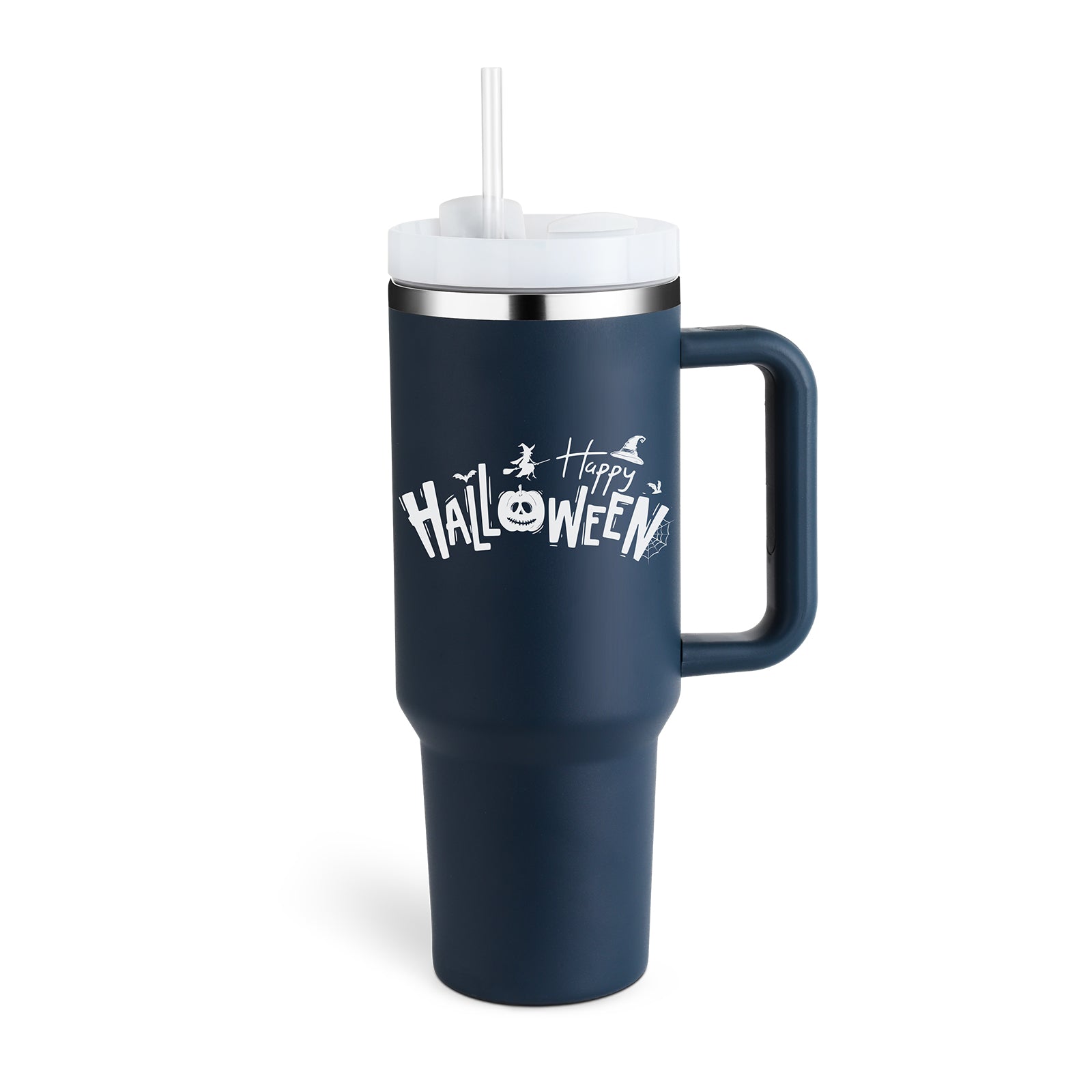 Premium 40oz Insulated Tumbler with Handle & Straw – Stainless Steel Vacuum Mug for Travel & Gifting