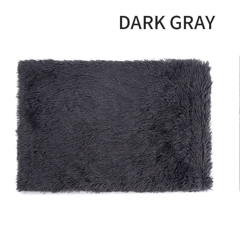 Plush Dog Bed Mat with Removable Cover