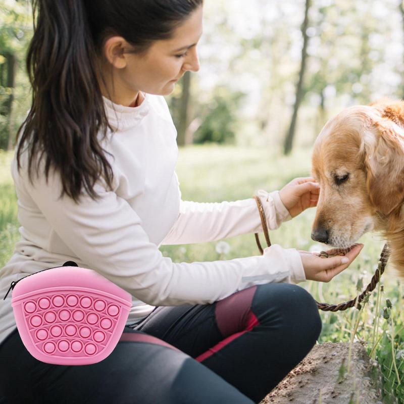 Portable Silicone Dog Training Treat Pouch – Soft Washable Waist Bag for Pet Snacks