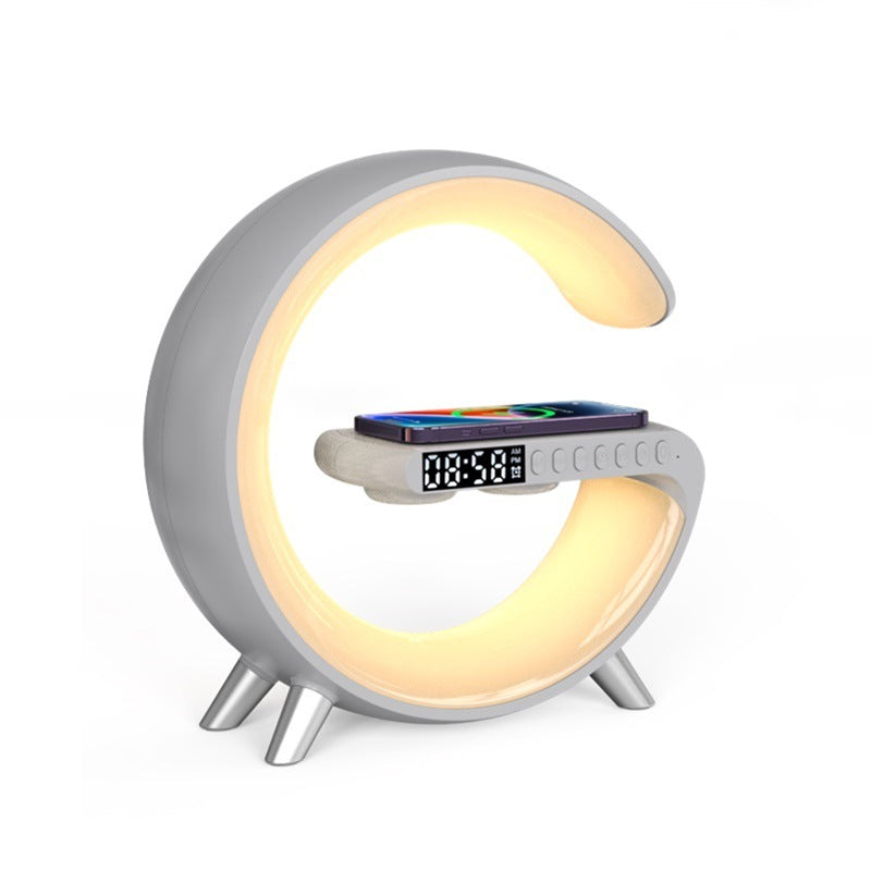 G-Shaped LED Night Lamp with Bluetooth Speaker & Wireless Charging – Smart App Control Atmosphere Light for Bedroom