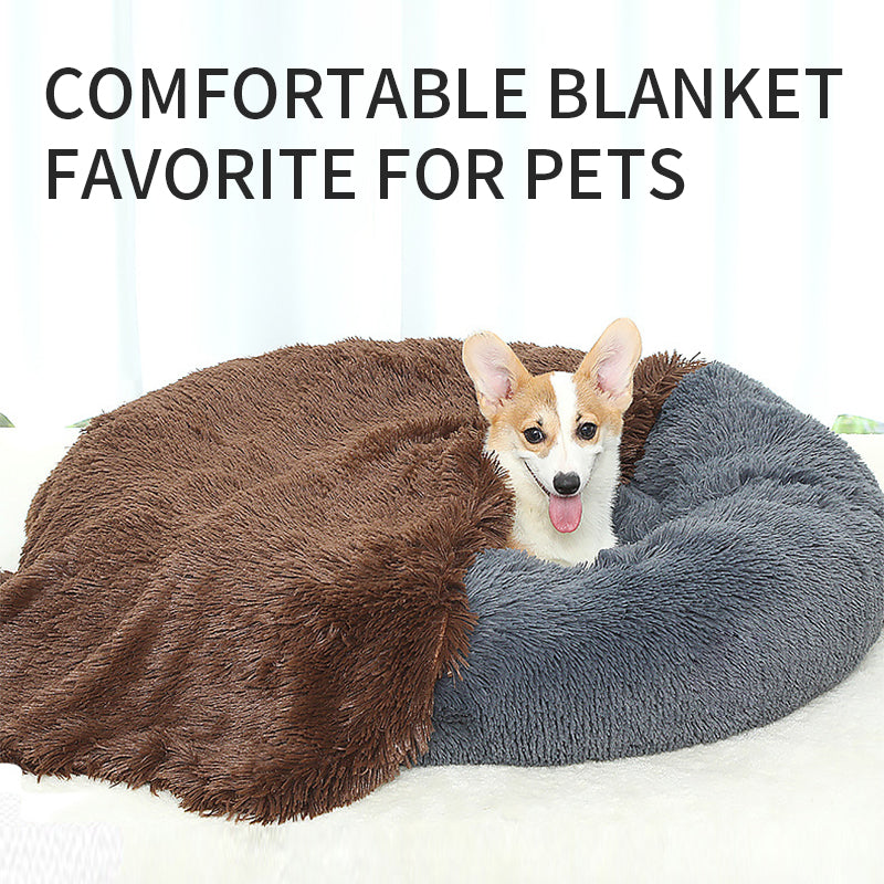 Plush Dog Bed Mat with Removable Cover