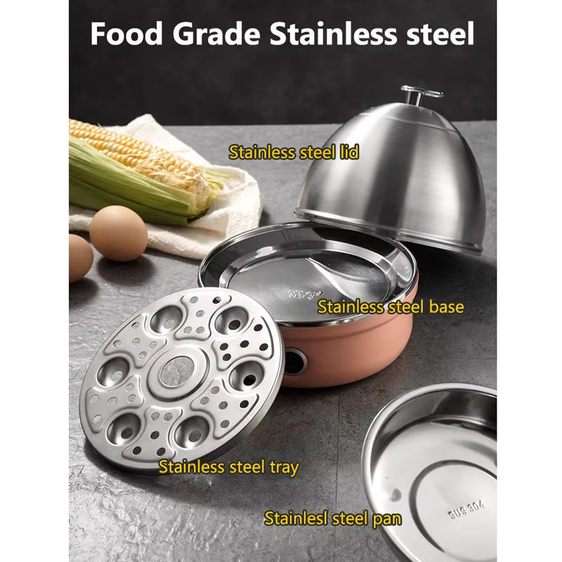 Electric Egg Boiler and Steamer for Up to 7 Eggs, Milk & Corn Heating