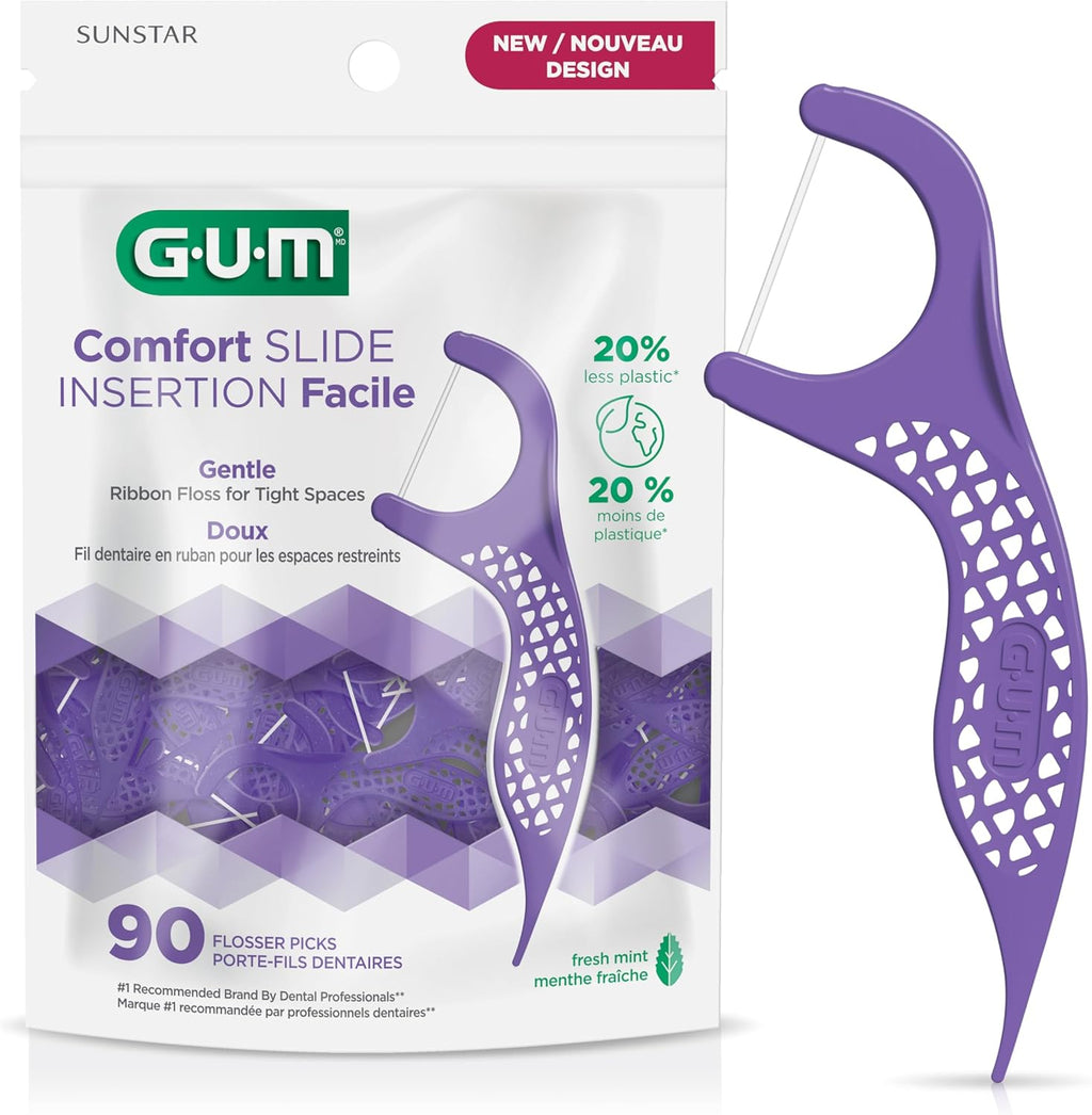Comfort Slide Dental Floss Picks – Mint, 90 Pack